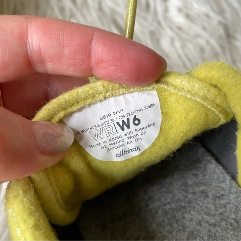 Allbirds | Elephant Grass Yellow Wool Runners Lace Up Low Top Sneakers s…
